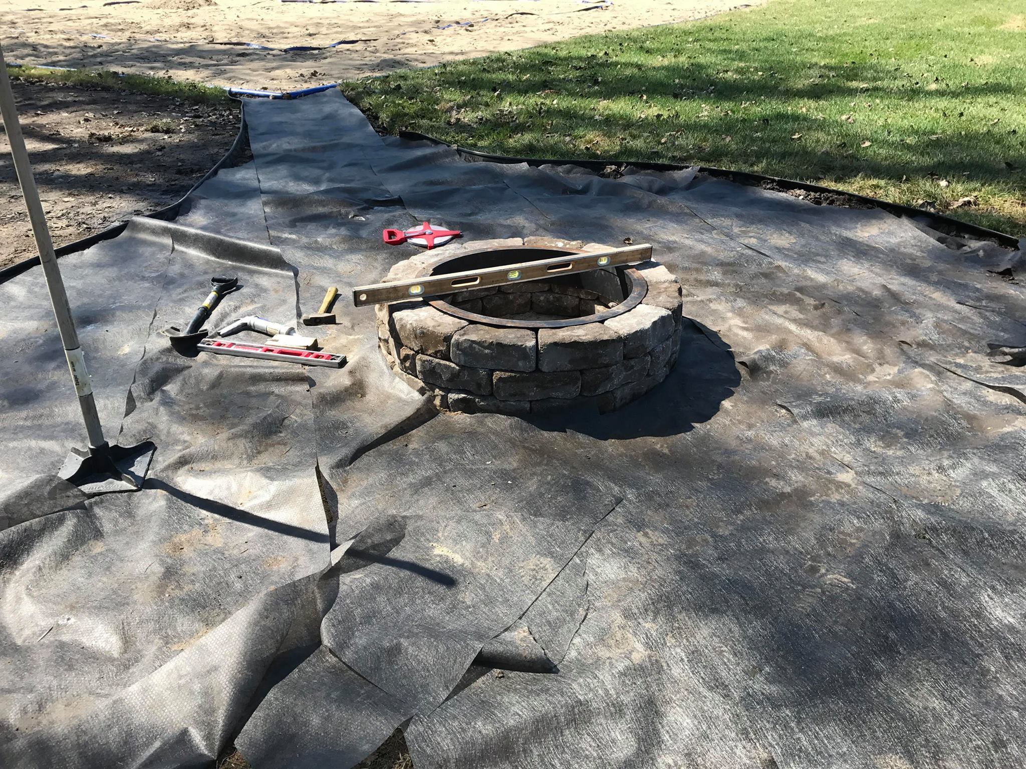 Fire pit install in kansas city